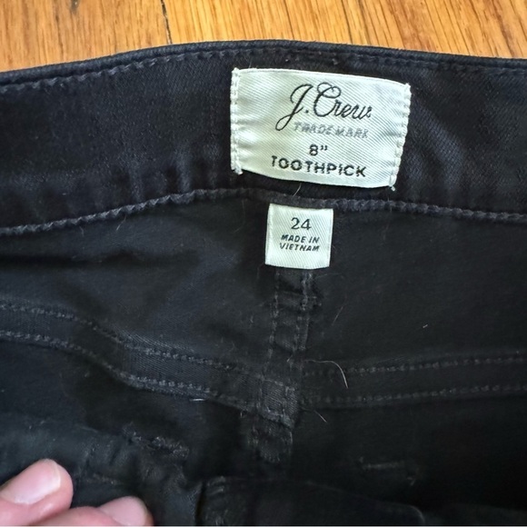 J Crew Women’s 8" Stretchy Toothpick Skinny Low Rise Jean in True Black Size 24 - Picture 3 of 7